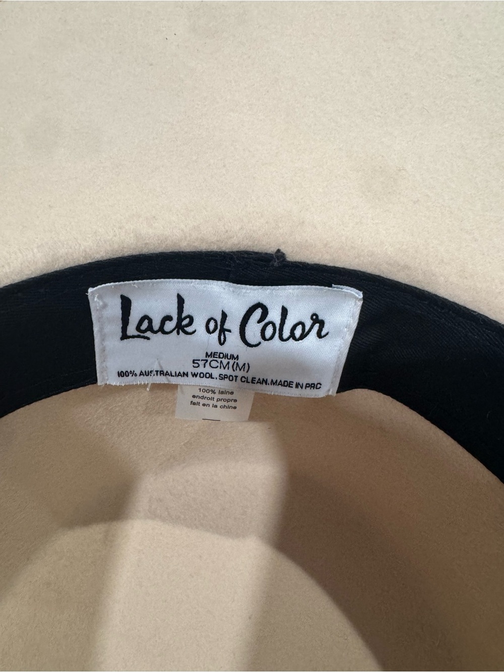 NEW UNWORN Lack Of Color Wide Brim Cream Felt Hat - Picture 6 of 8